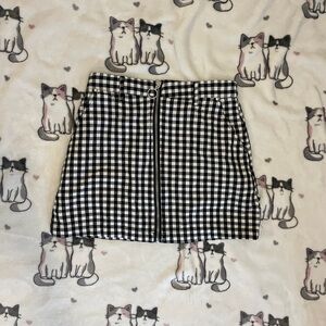 forever 21 black and white checkered miniskirt high waisted